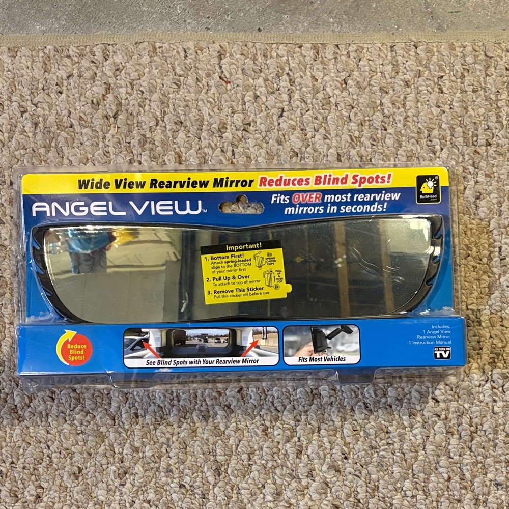 Wide View Rearview Mirror - Black